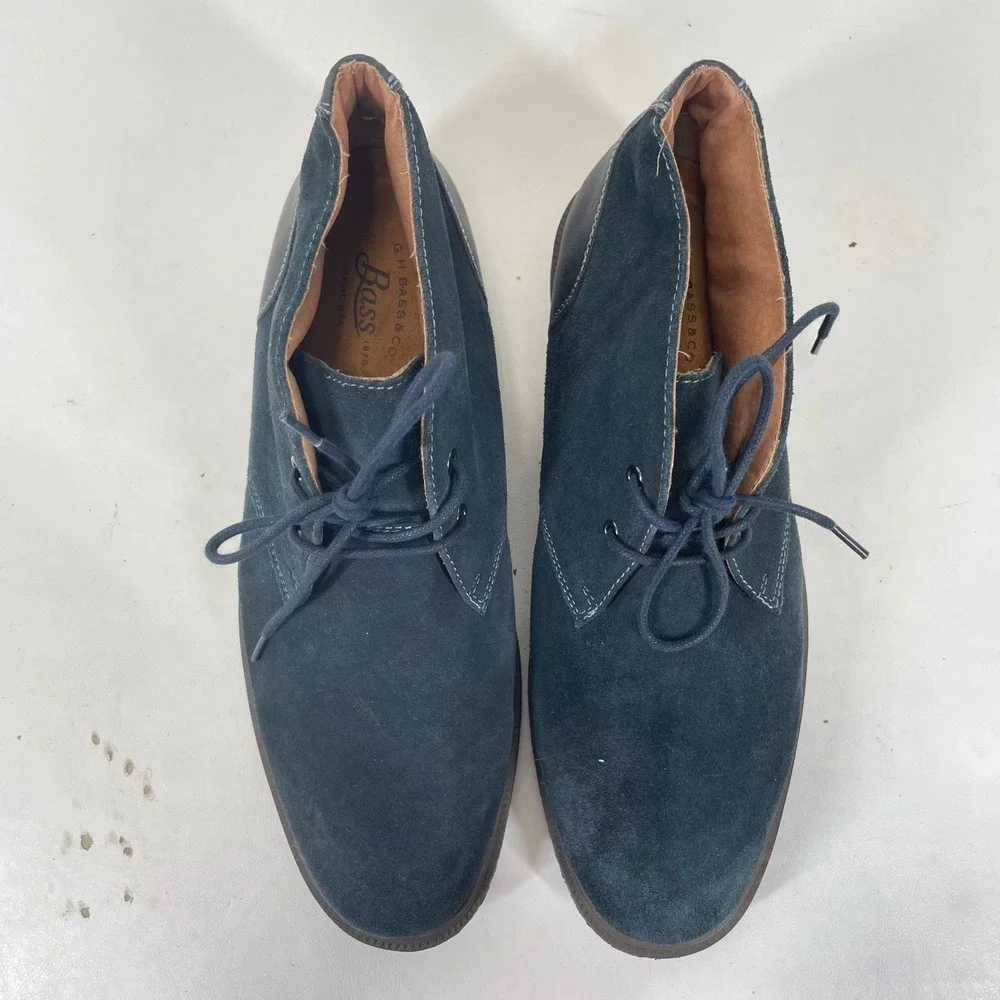 GH Bass Radley Mens Navy Blue Suede Leather Chukka Ankle Boots 9.5 M